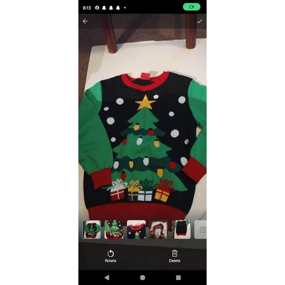 Ugly Christmas Sweater Christmas Tree Presents Holiday Pullover Multicolor Sz 7